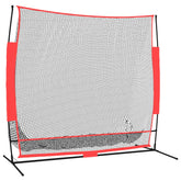 Honkbalnet Draagbaar 215X107X216 Cm Polyester Zwart En Rood
